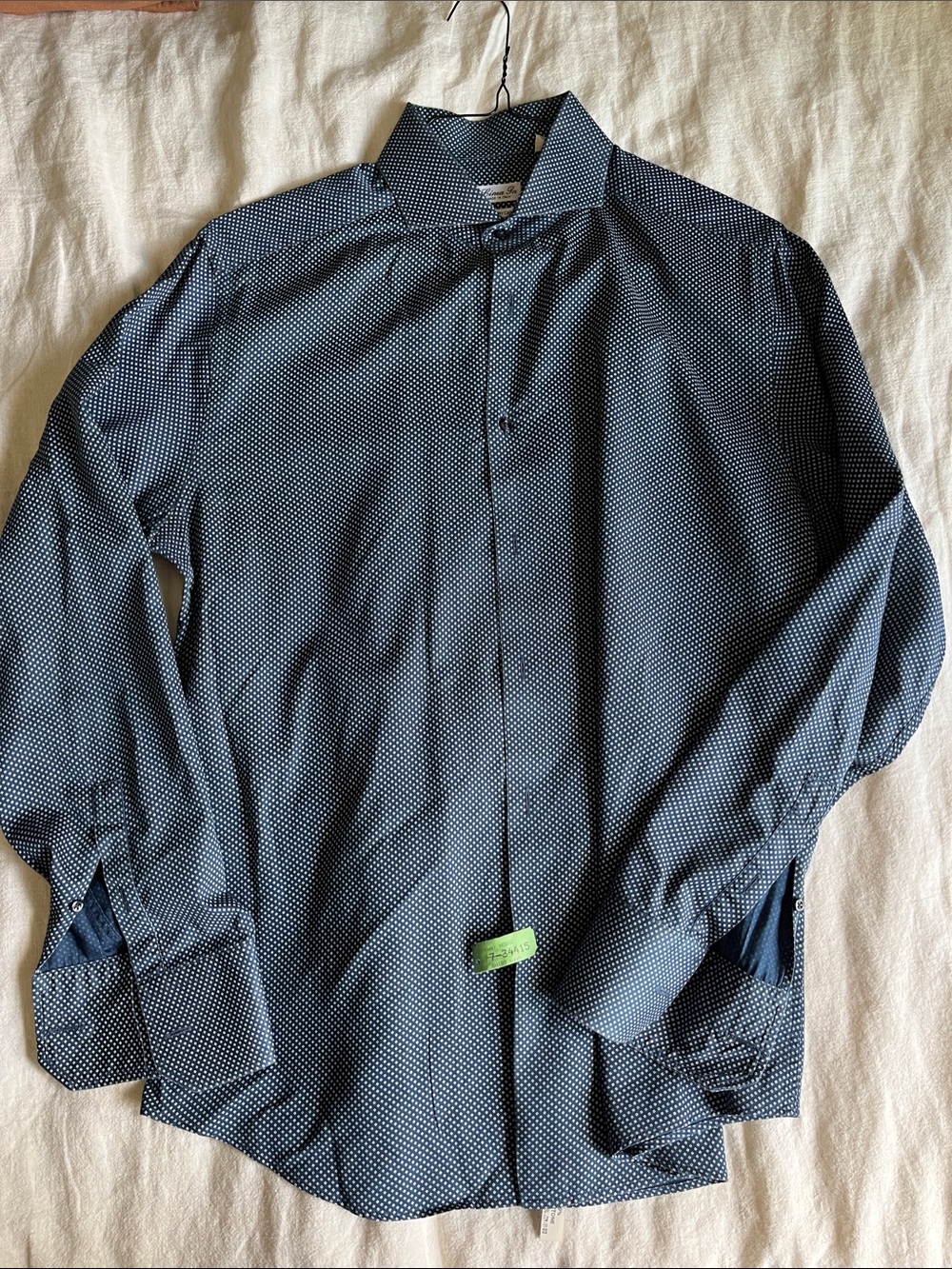Linea Navy Long-Sleeve Dress Shirt 36/16.5